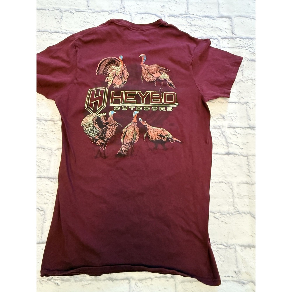 Heybo Small Short Sleeve Burgundy Graphic Print Turkey T-shirt